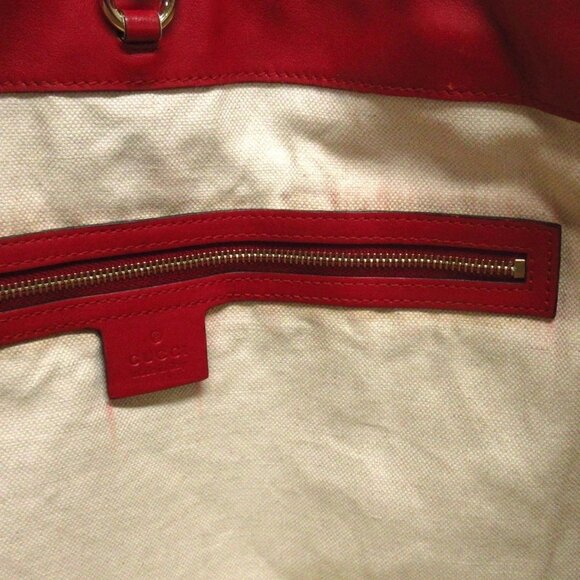 Auth GUCCI GG Plus/GG Supreme 309613 Beige Red PVC Leather - Tote Bag - Picture 15 of 16